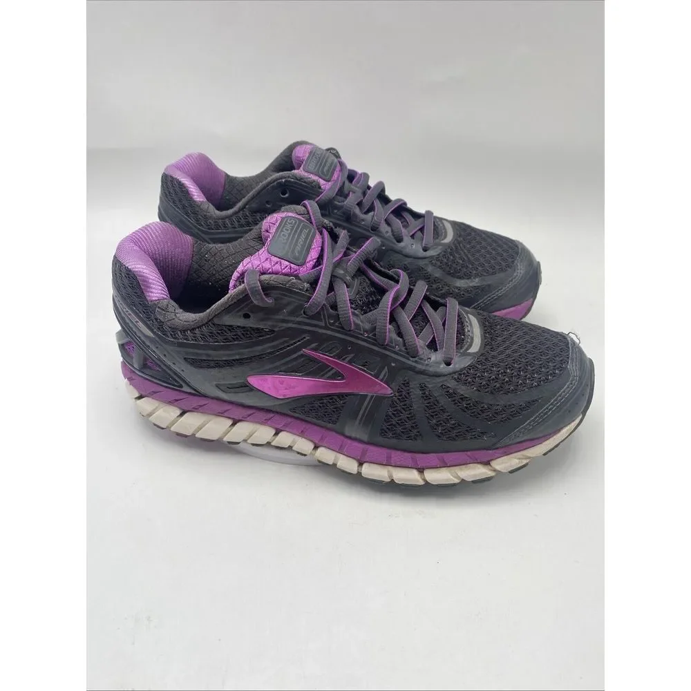Brooks Shoes Women Size 6 Ariel Running Black Purple Athletic 3672